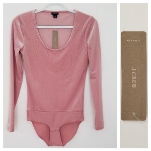 XS Pink velvet J. Crew bodysuit NWT